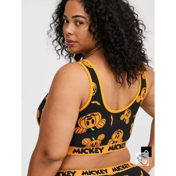 Torrid 3 Disney Mickey Mouse Halloween Pumpkin Bralette Plus 3X Orange Black NWT - Picture 2 of 3